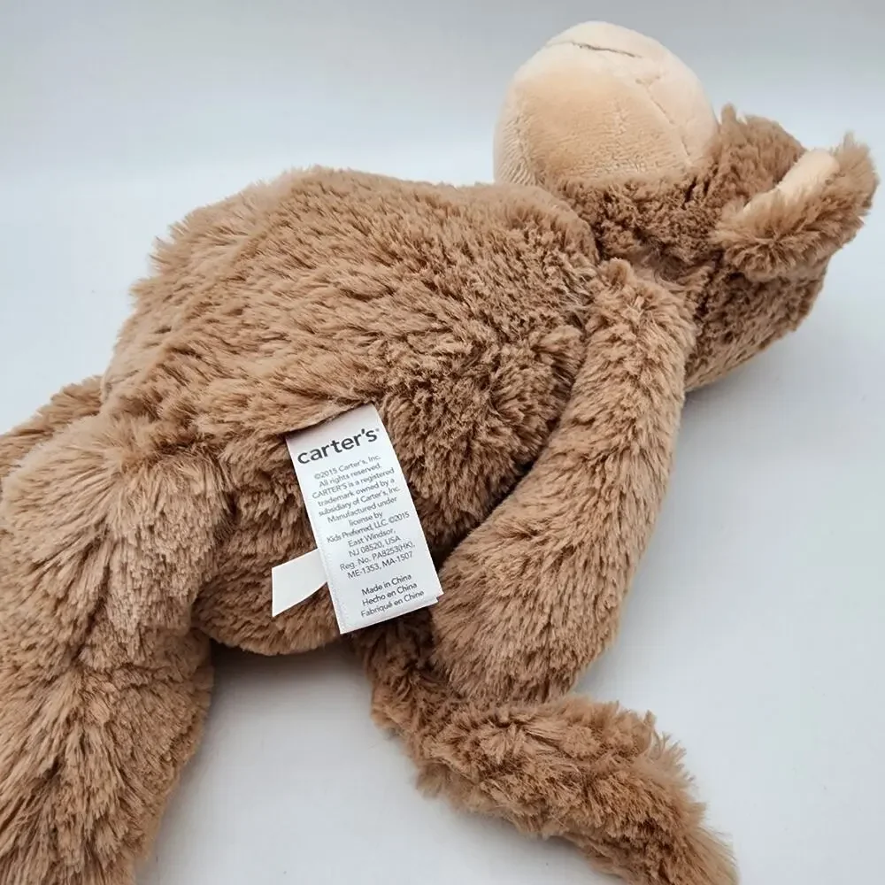 Carters Fluffy Tan Monkey Plush Stuffed Animal Lovey 12